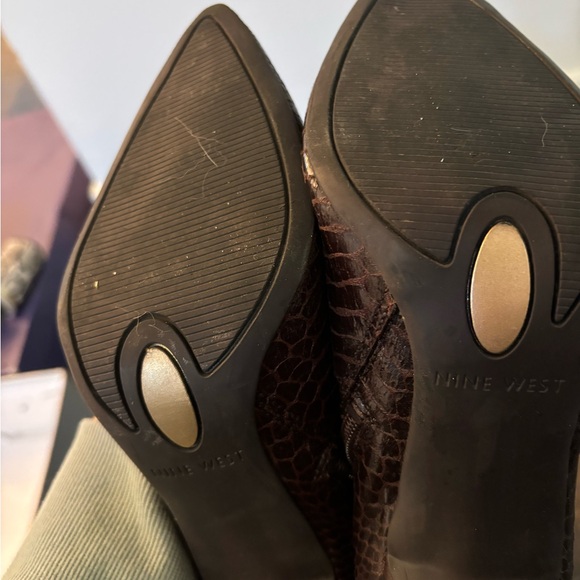 Brown Snake Print Tall Heeled Boot - Picture 5 of 5